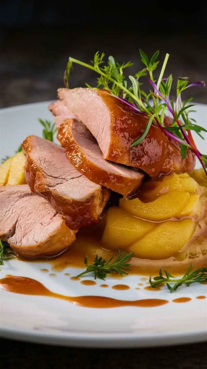 Pork Tenderloin with Apple Compote Savory & Sweet Delight