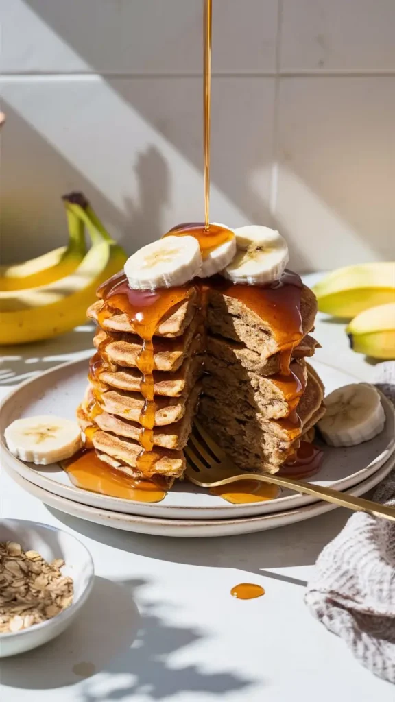 Banana Oatmeal Pancakes