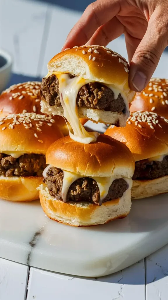 Cheeseburger Sliders on Hawaiian Rolls
