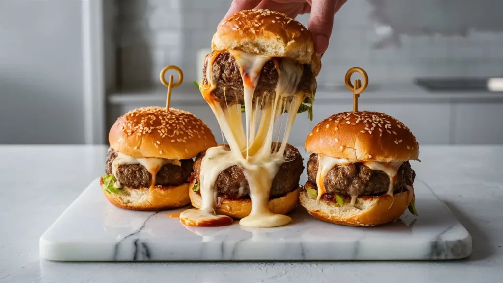 Cheeseburger Sliders on Hawaiian Rolls