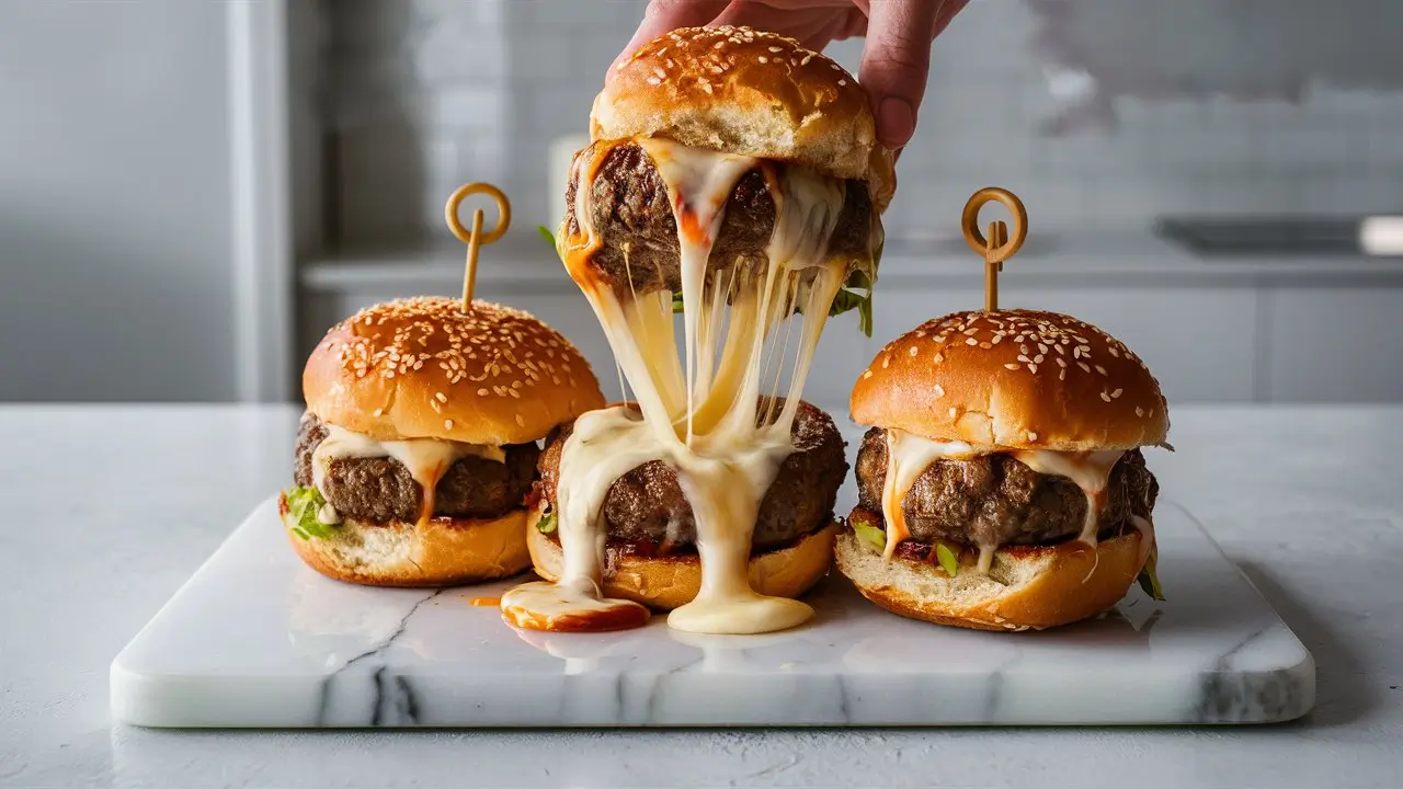 Cheeseburger Sliders on Hawaiian Rolls