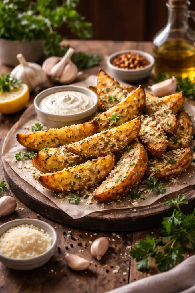 Baked Garlic Parmesan Potato Wedges