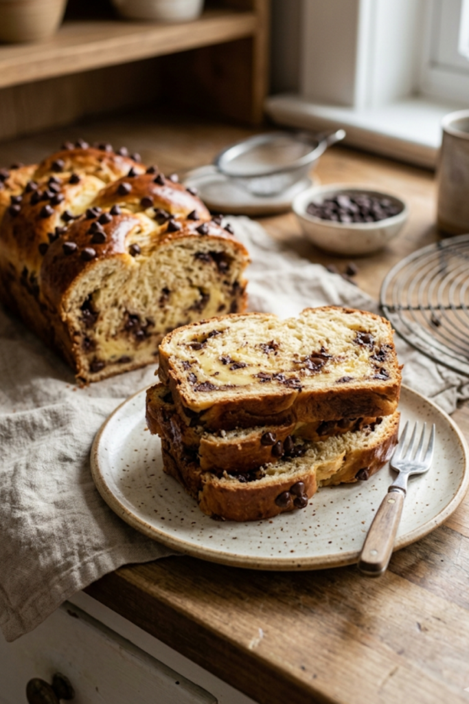 Chocolate Chip Vanilla Custard Brioche