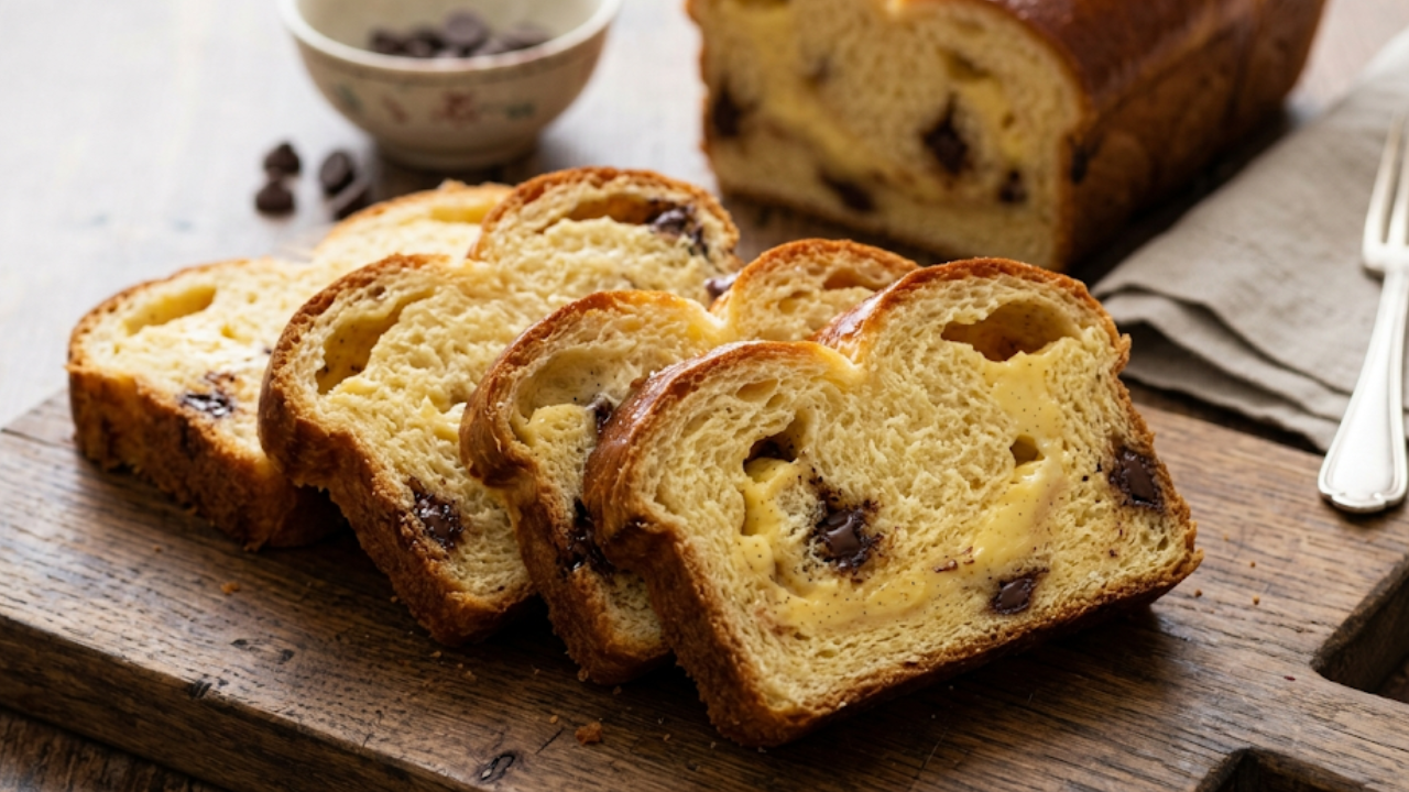 Chocolate Chip Vanilla Custard Brioche