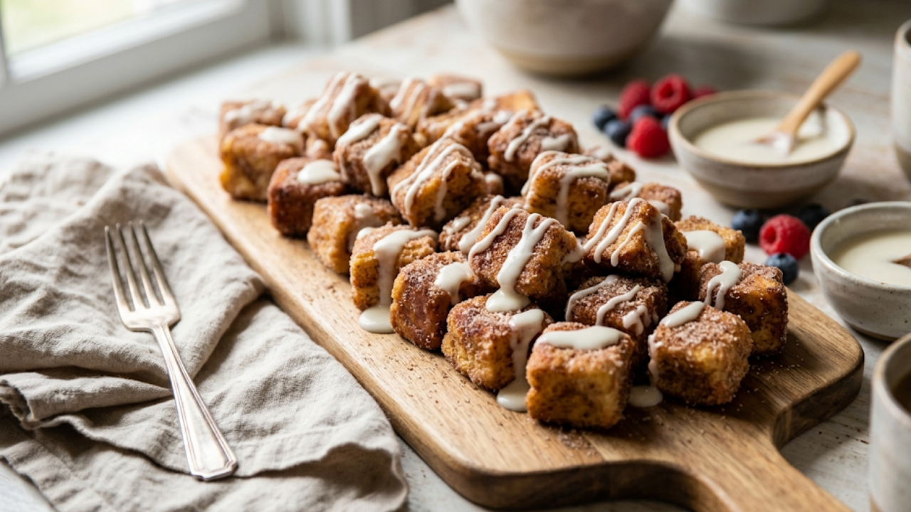 Cinnamon Roll French Toast Bites