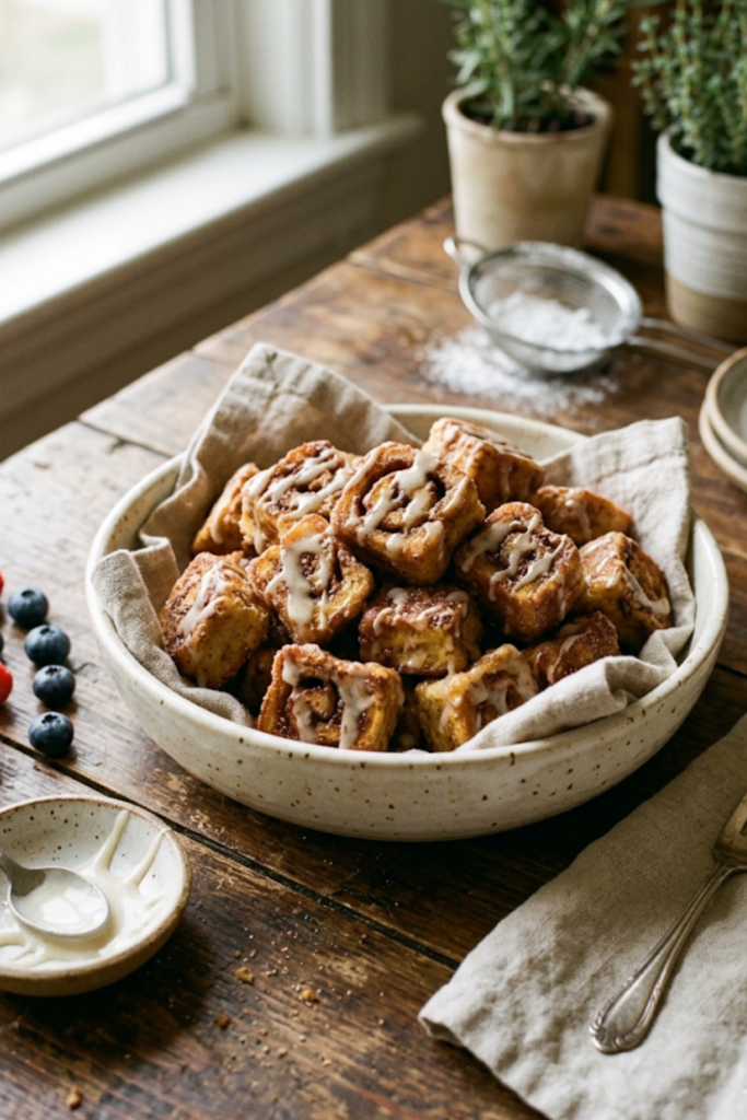Cinnamon Roll French Toast Bites