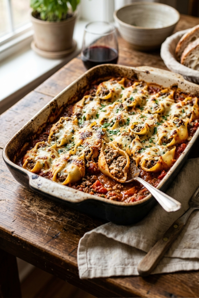 Stuffed Shells with Ground Beef