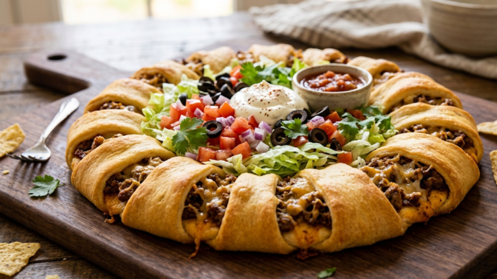 Taco ring with crescent rolls