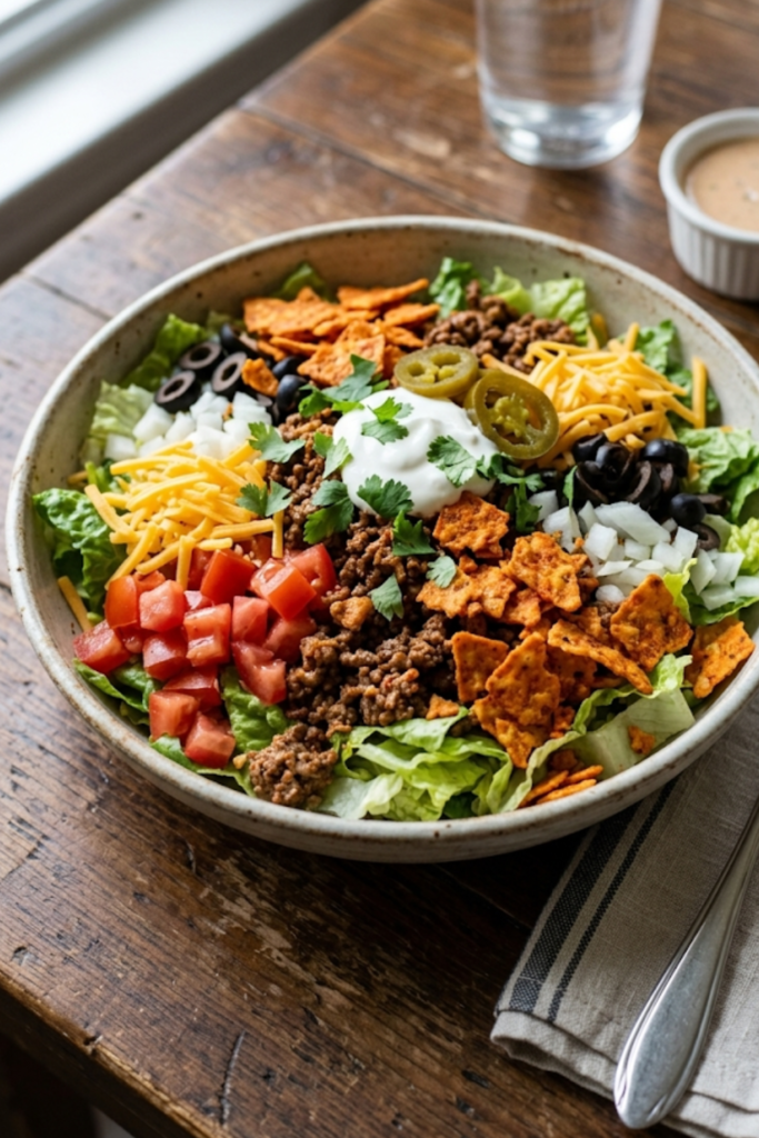 Taco salad with Doritos