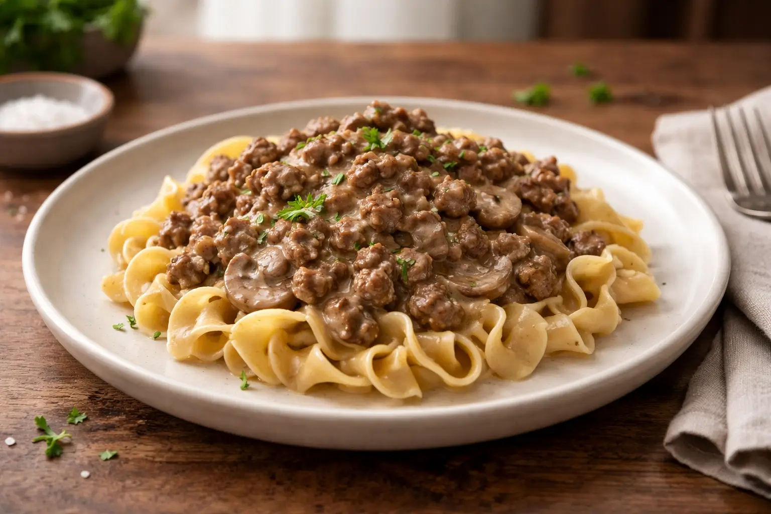 Beef Stroganoff with Ground Beef