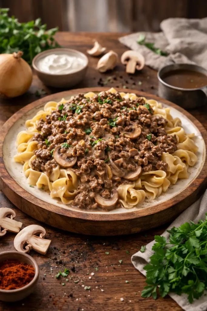 Beef Stroganoff with Ground Beef