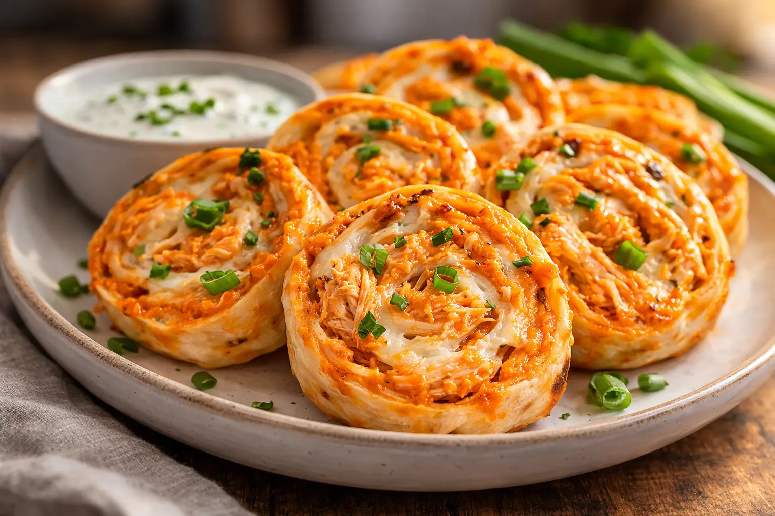 Buffalo Chicken Pinwheels