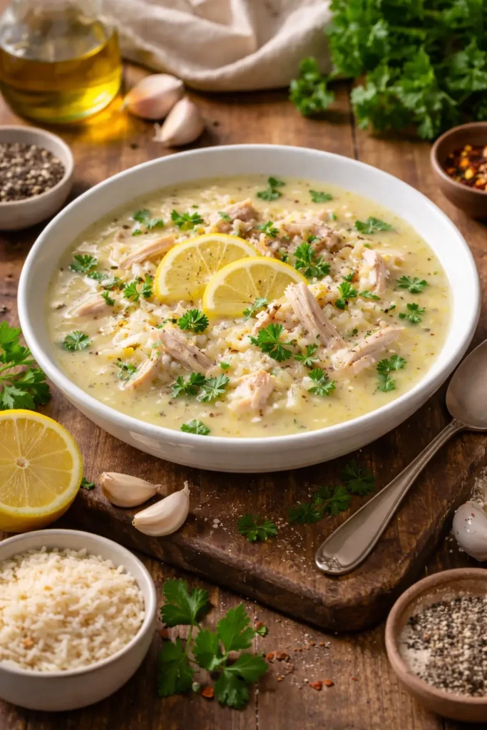 Chicken Lemon Rice Soup Recipe