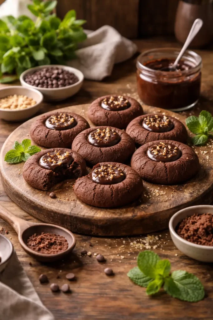 Chocolate Thumbprint Cookies