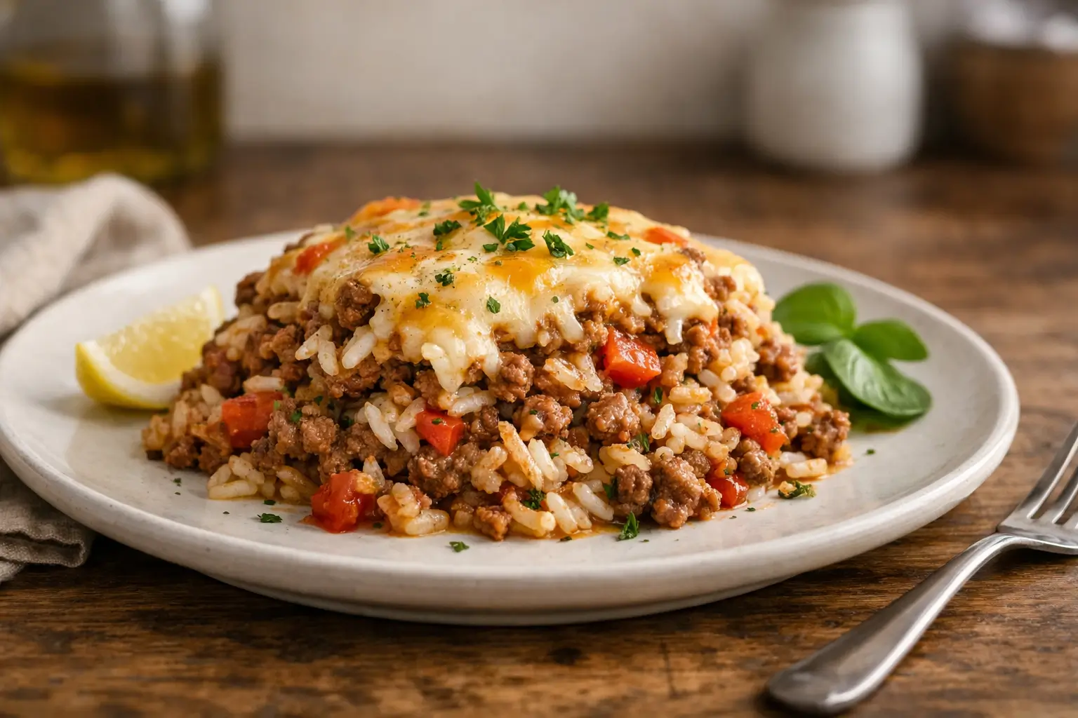 Ground Beef and Rice Casserole