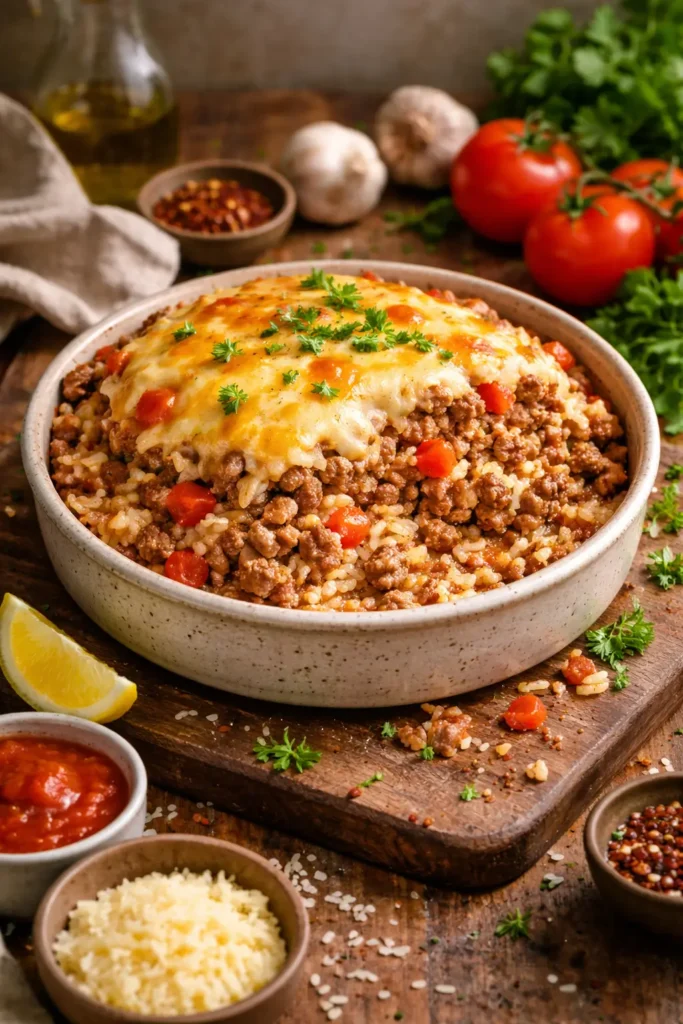 Ground Beef and Rice Casserole