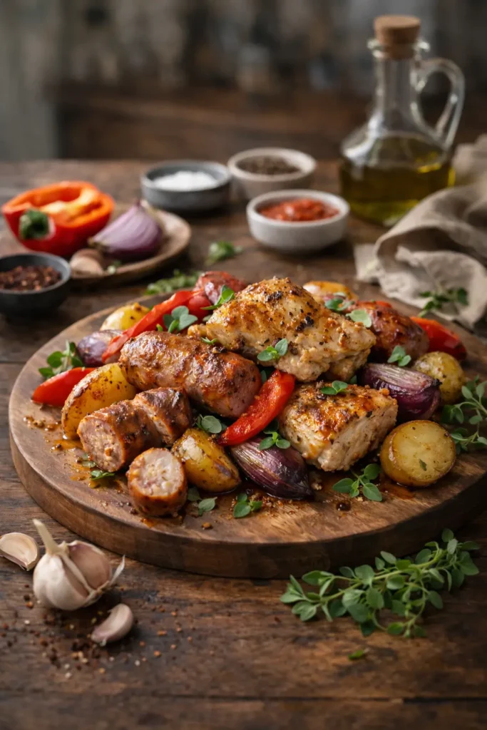Sheet Pan Sausage and Chicken