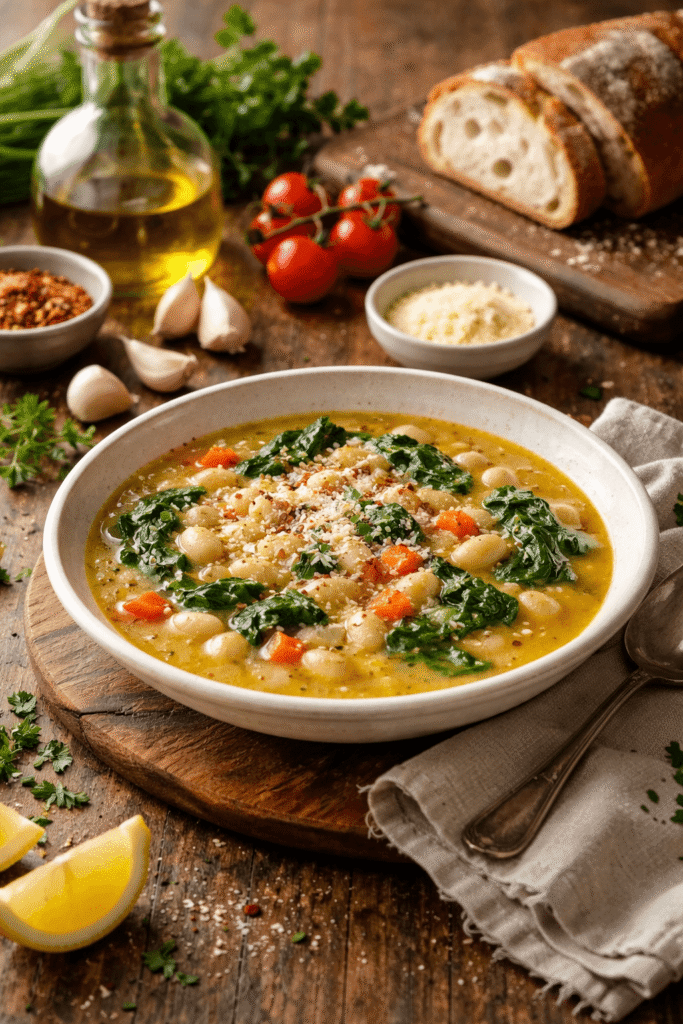 Tuscan White Bean Soup with Spinach