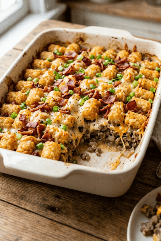 Bacon Cheeseburger Tater Tot Casserole