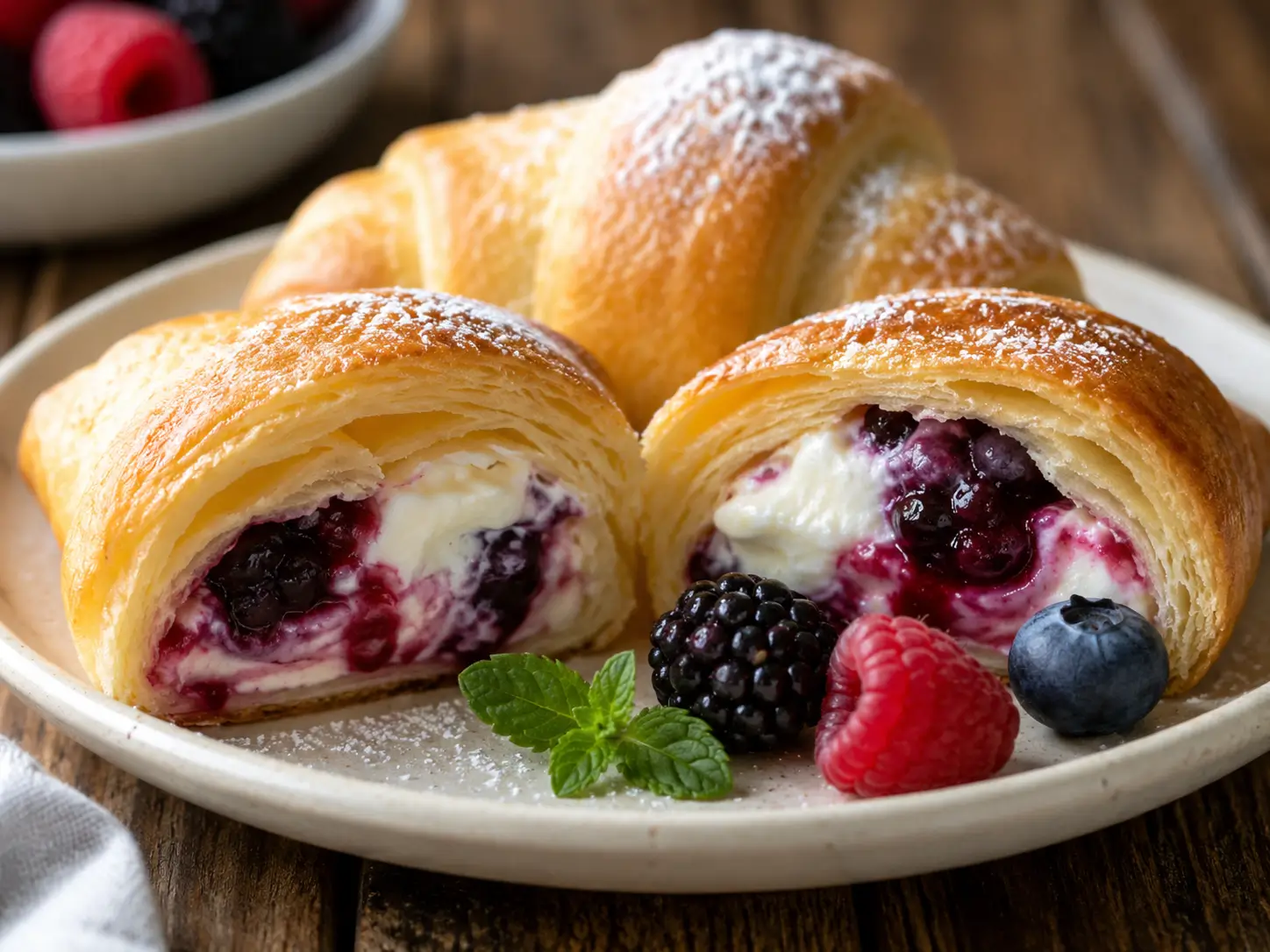 Berry Cream Cheese Stuffed Crescent Rolls