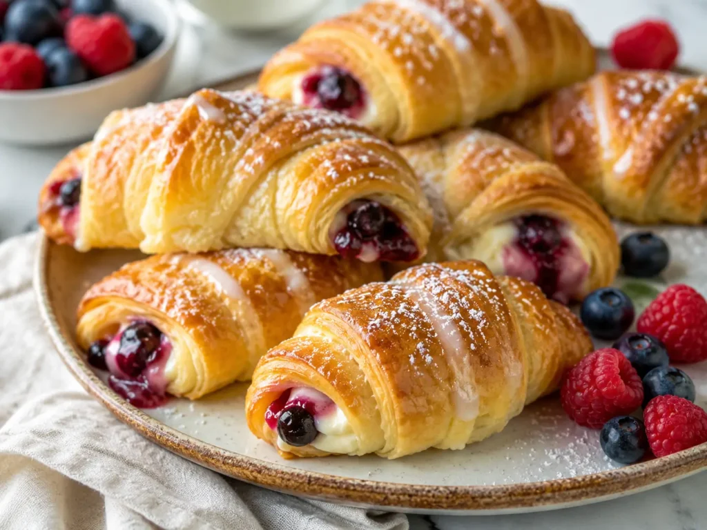 Berry Cream Cheese Stuffed Crescent Rolls
