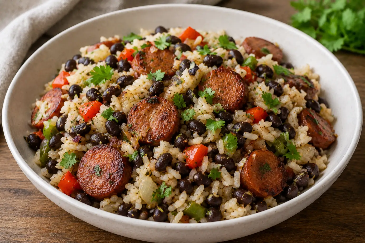 Black Beans And Rice With Sausage