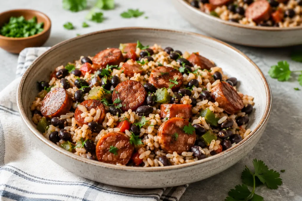 Black Beans And Rice With Sausage
