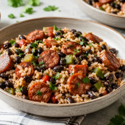 Black Beans And Rice With Sausage