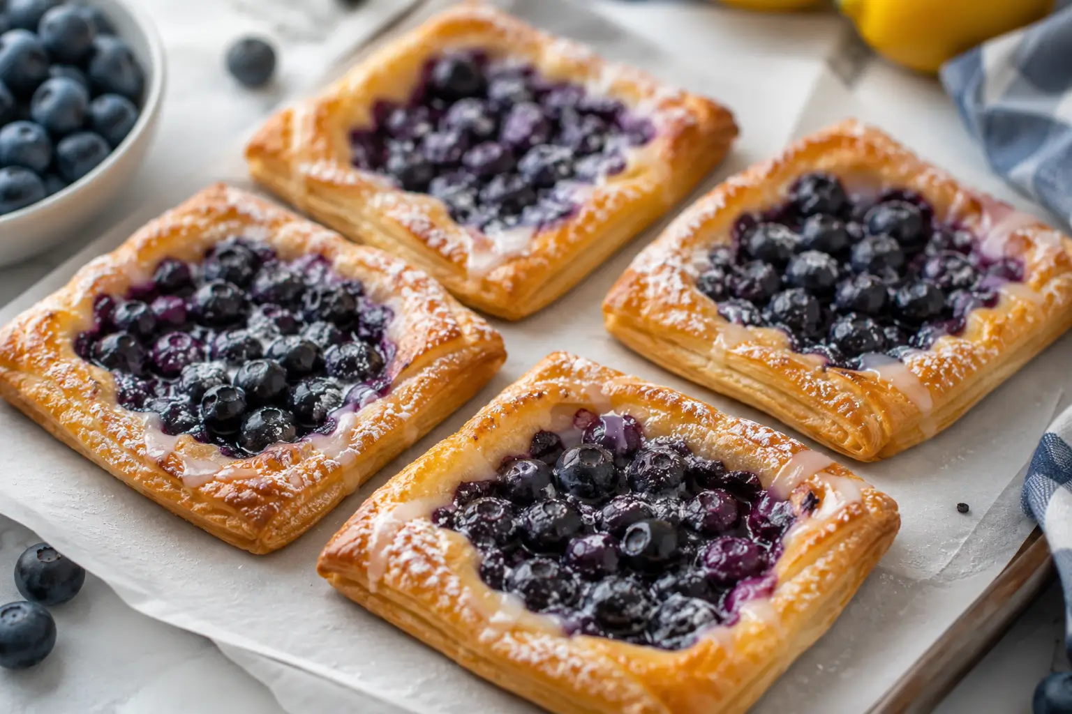 Blueberry Puff Pastry Tarts