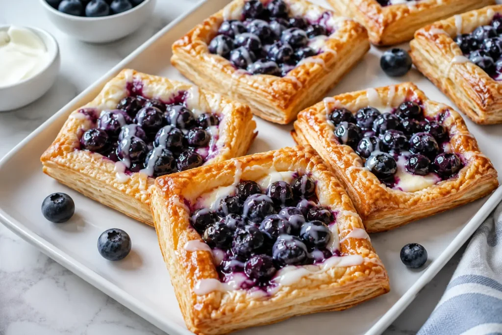 Blueberry Puff Pastry Tarts