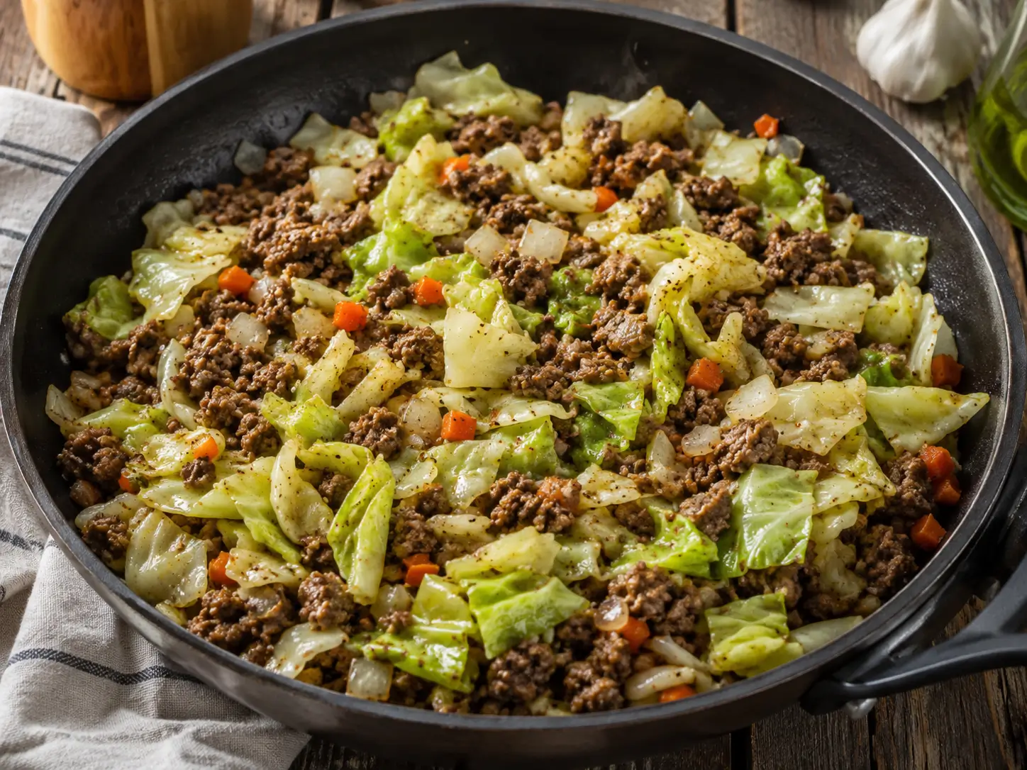 Cabbage And Ground Beef Skillet