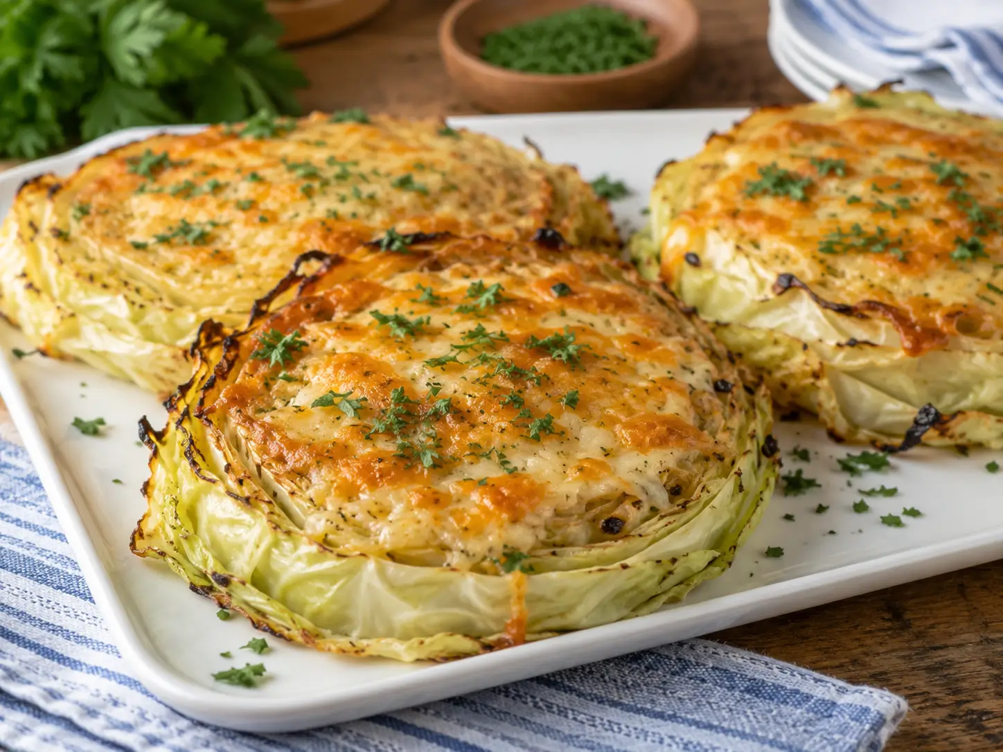 Cabbage Steaks With Cheese