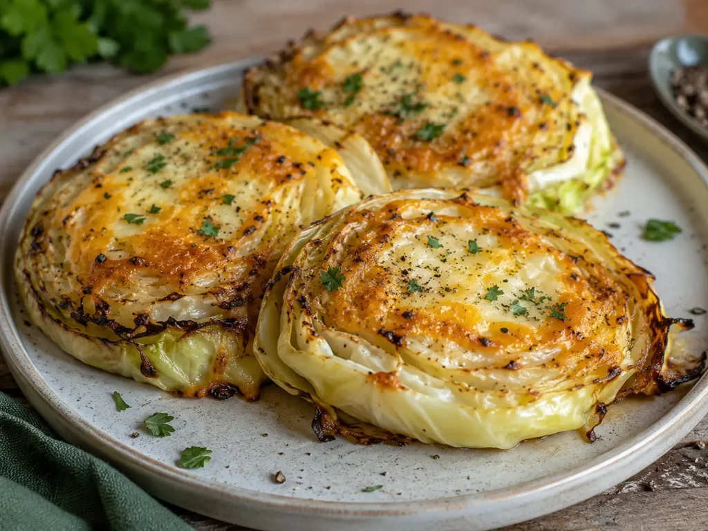 Cabbage Steaks With Cheese