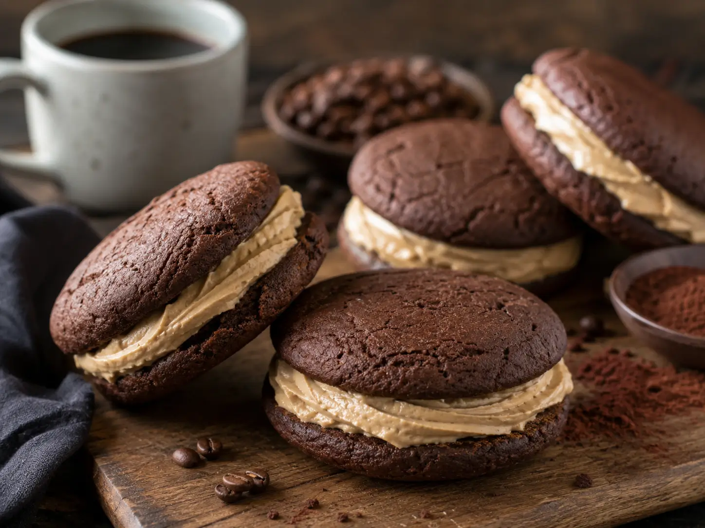 Coffee Chocolate Coffee Whoopie Pies