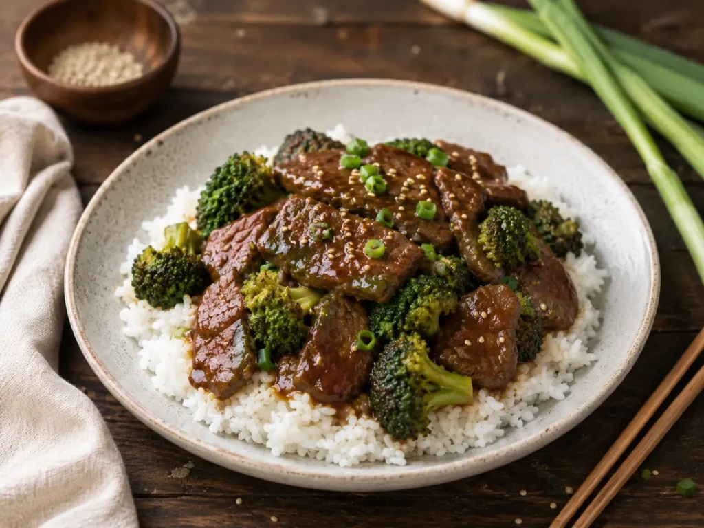 Crockpot Beef And Broccoli Over Rice