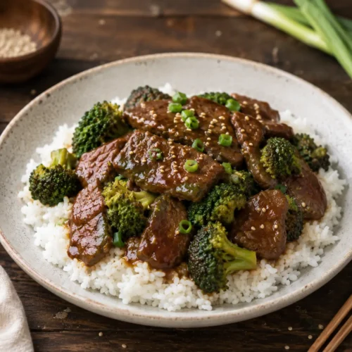 Crockpot Beef And Broccoli Over Rice