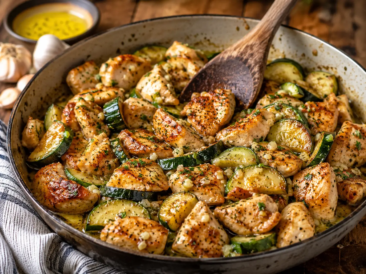 Garlic Butter Chicken And Zucchini