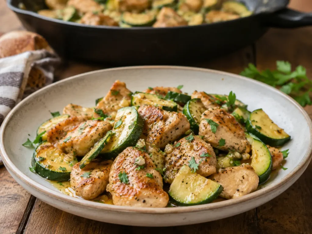 Garlic Butter Chicken And Zucchini
