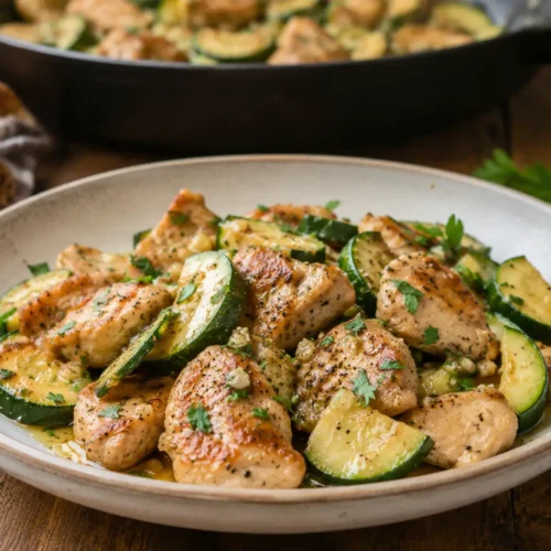 Garlic Butter Chicken And Zucchini