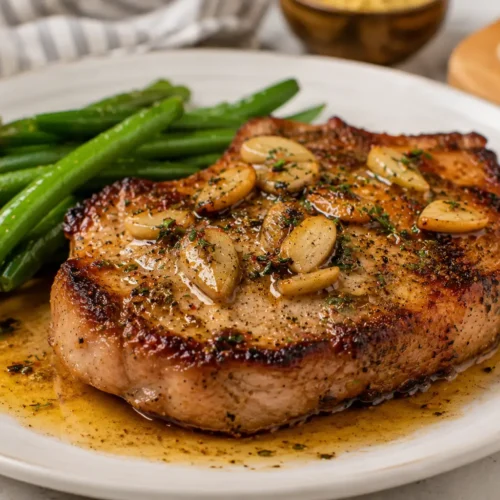 Garlic Butter Pan Seared Pork Chops