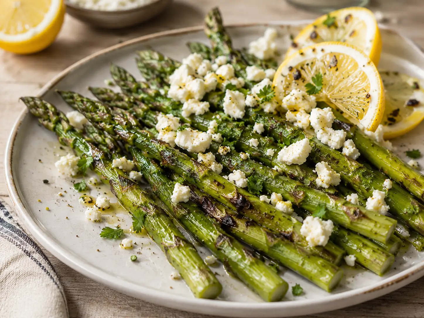 Grilled Asparagus With Lemon And Feta