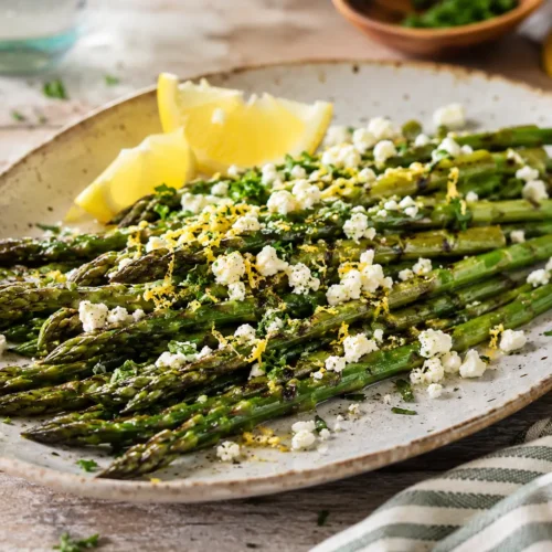 Grilled Asparagus With Lemon And Feta