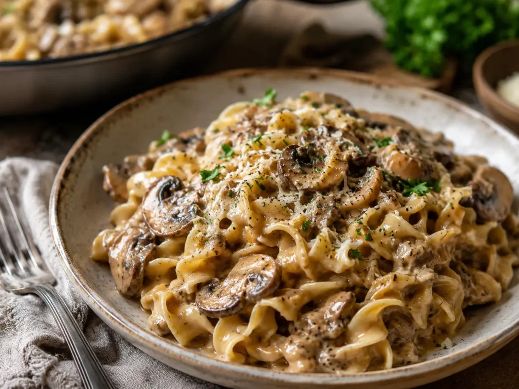 Mushroom Stroganoff Pasta