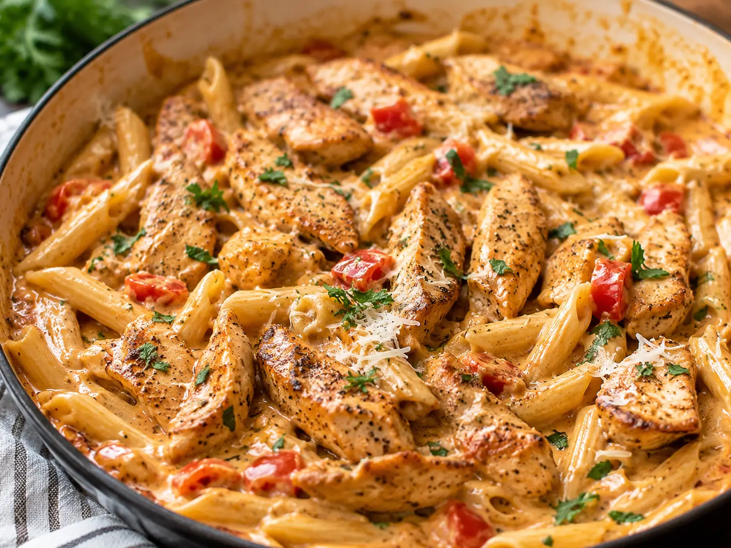One Pot Creamy Cajun Chicken Pasta