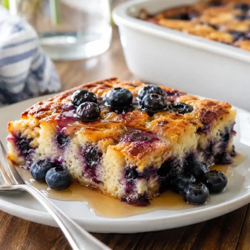Overnight Blueberry Pancake Casserole