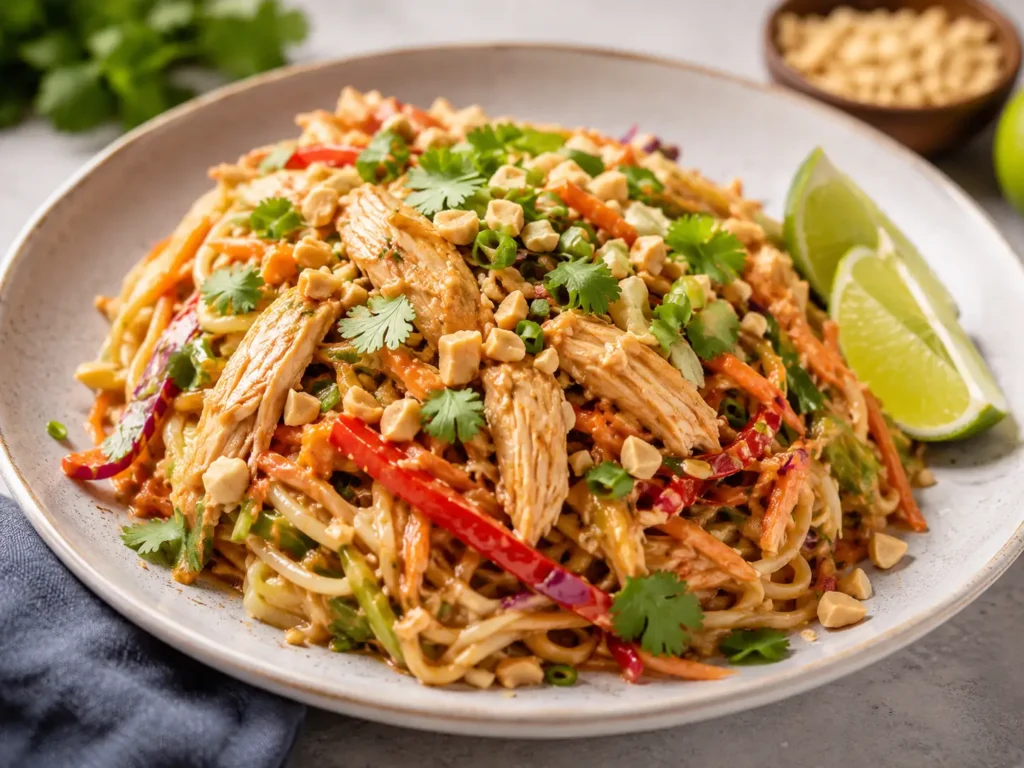 Peanut Noodles With Shredded Chicken