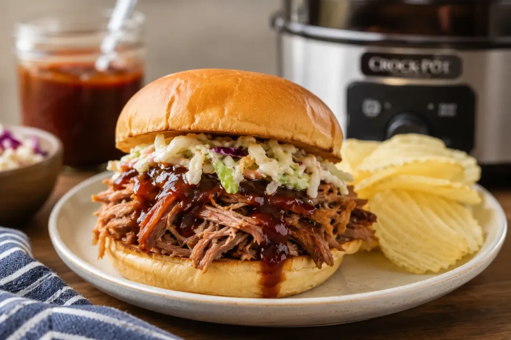 Slow Cooker BBQ Pulled Pork Sandwiches