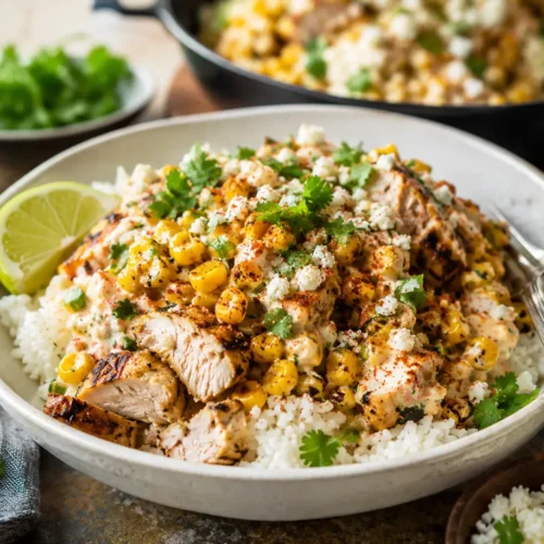 Street Corn Chicken Rice Bowl