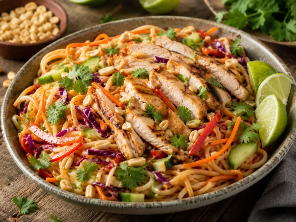 Thai Peanut Noodle Salad With Chicken
