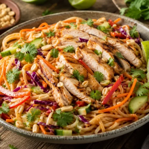 Thai Peanut Noodle Salad With Chicken